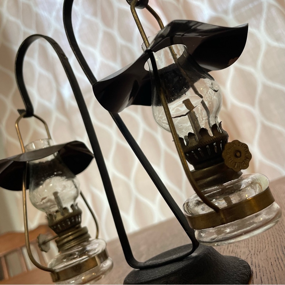 Mini Oil Lamp 2 lamps one stand - Picture 2 of 8